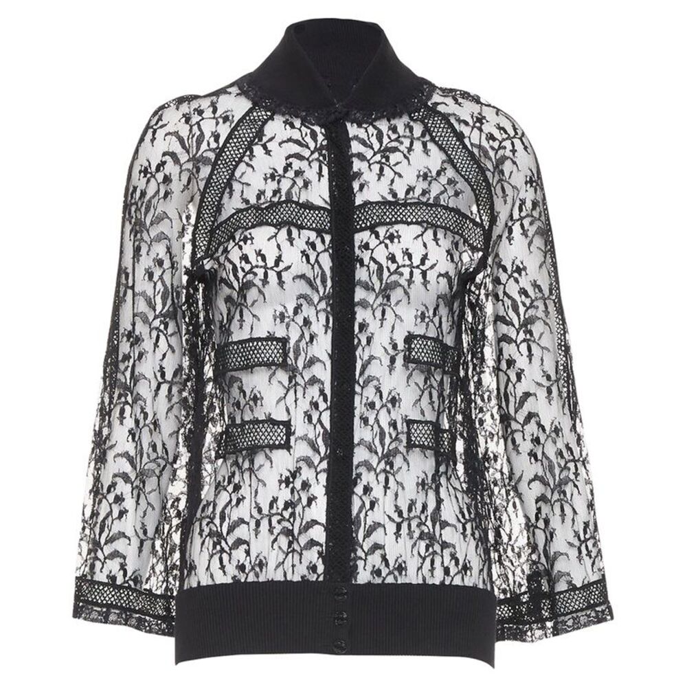 Chanel sheer lace button evening blouse